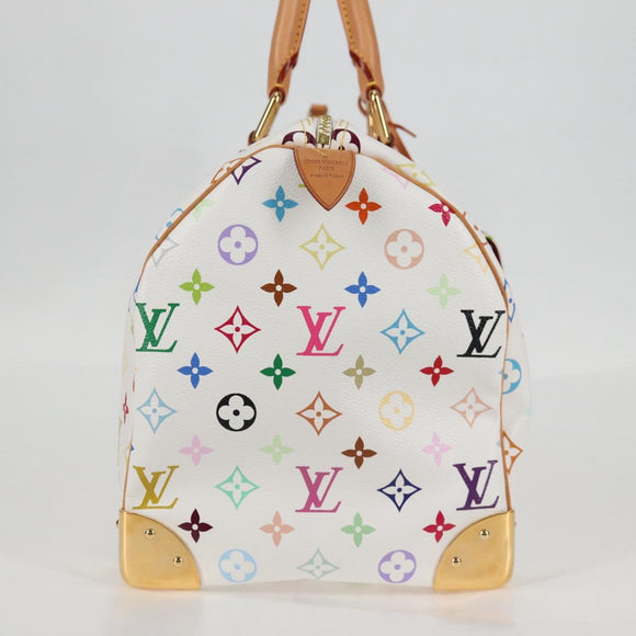 LOUIS VUITTON Monogram Multicolor Speedy 30 Bag White Bron M92643 Auth 132956V