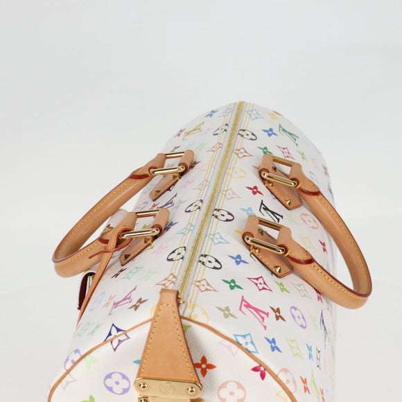LOUIS VUITTON Monogram Multicolor Speedy 30 Bag White Bron M92643 Auth 132956SAV
