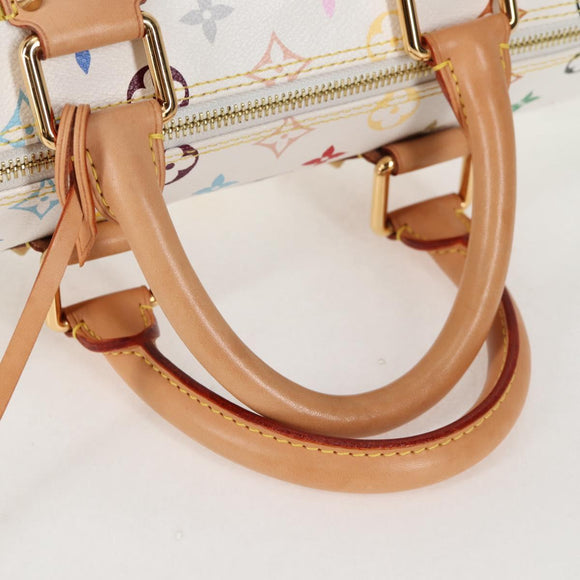 LOUIS VUITTON Monogram Multicolor Speedy 30 Bag White Bron M92643 Auth 132956V