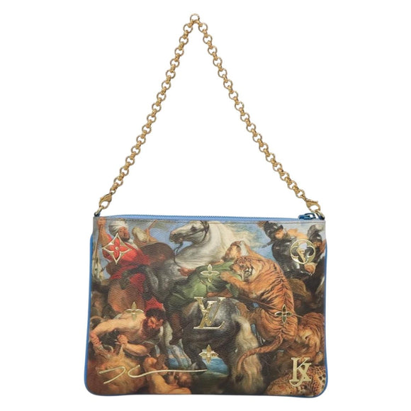 LOUIS VUITTON Celty Pochette Plat Pouch Koons Rubens M64617 LV Auth 132961M