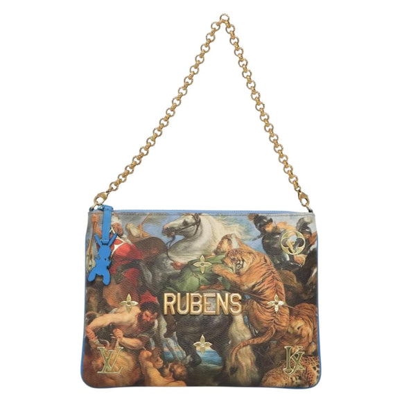 LOUIS VUITTON Celty Pochette Plat Pouch Koons Rubens M64617 LV Auth 132961M