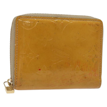 LOUIS VUITTON Monogram Vernis Bloom Wallet Beige M91015 LV Auth 132968