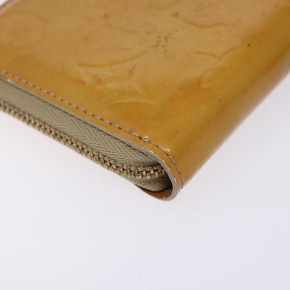 LOUIS VUITTON Monogram Vernis Bloom Wallet Beige M91015 LV Auth 132968