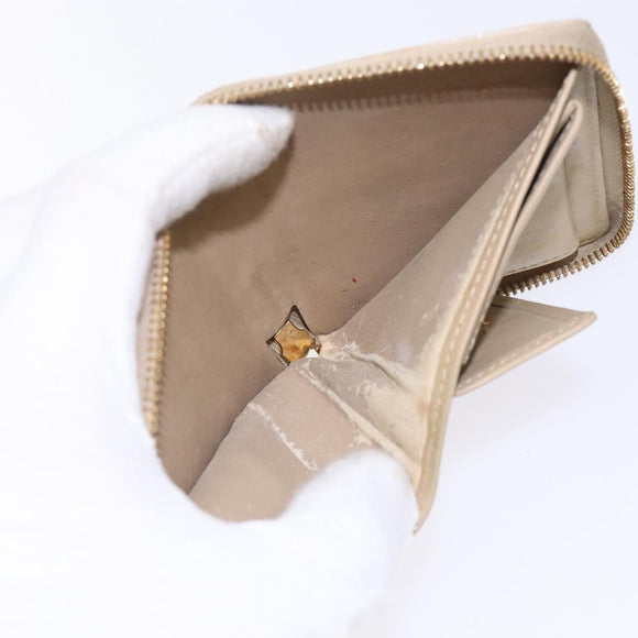 LOUIS VUITTON Monogram Vernis Bloom Wallet Beige M91015 LV Auth 132968