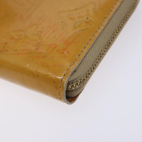 LOUIS VUITTON Monogram Vernis Bloom Wallet Beige M91015 LV Auth 132968