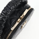 CHANEL Matelasse Pouch Lamb Skin Black Gold CC Auth 132970M-19