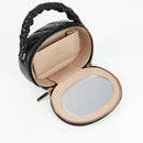 CHANEL Matelasse Pouch Lamb Skin Black Gold CC Auth 132970M-9