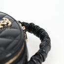 CHANEL Matelasse Pouch Lamb Skin Black Gold CC Auth 132970M-7