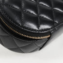 CHANEL Matelasse Pouch Lamb Skin Black Gold CC Auth 132970M-8