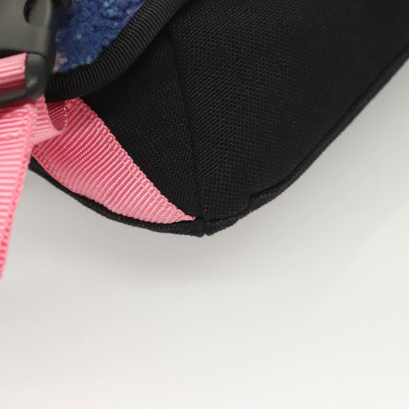 LOEWE Anagram Small Messenger Shoulder Bag Wool Black Silver Auth 132972M