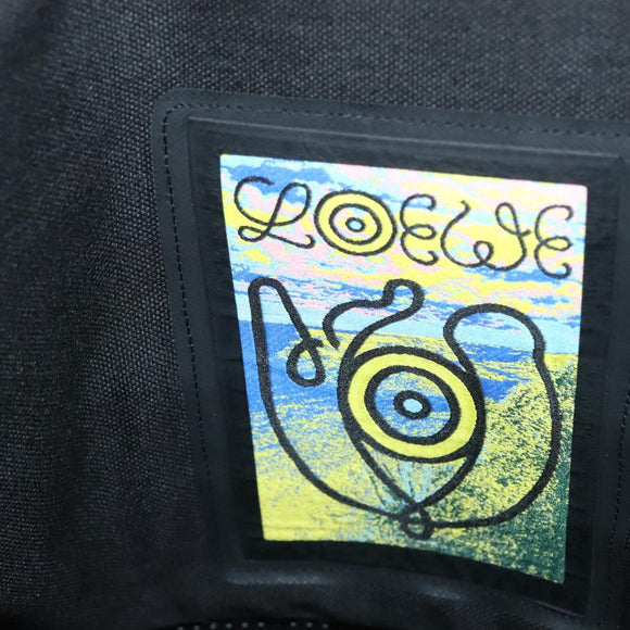 LOEWE Anagram Small Messenger Shoulder Bag Wool Black Silver Auth 132972M