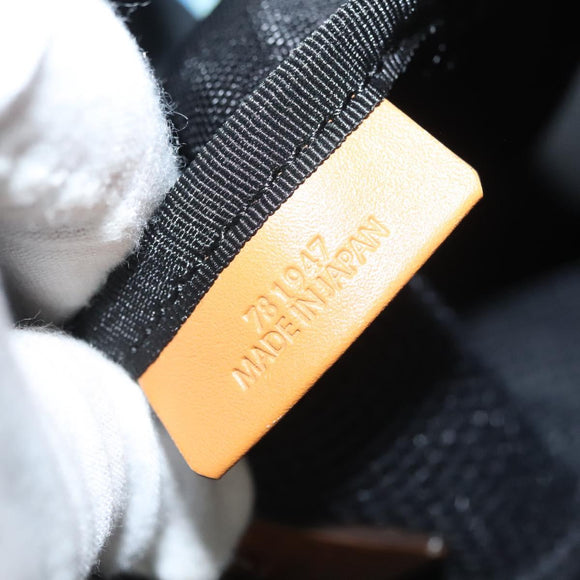 LOEWE Anagram Small Messenger Shoulder Bag Wool Black Silver Auth 132972M