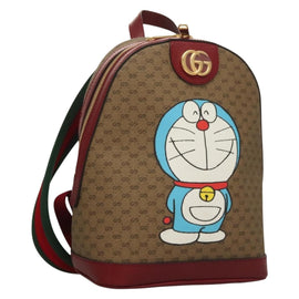 GUCCI Micro GG Supreme Doraemon Backpack PVC Beige Gold 647816 Auth 132976M