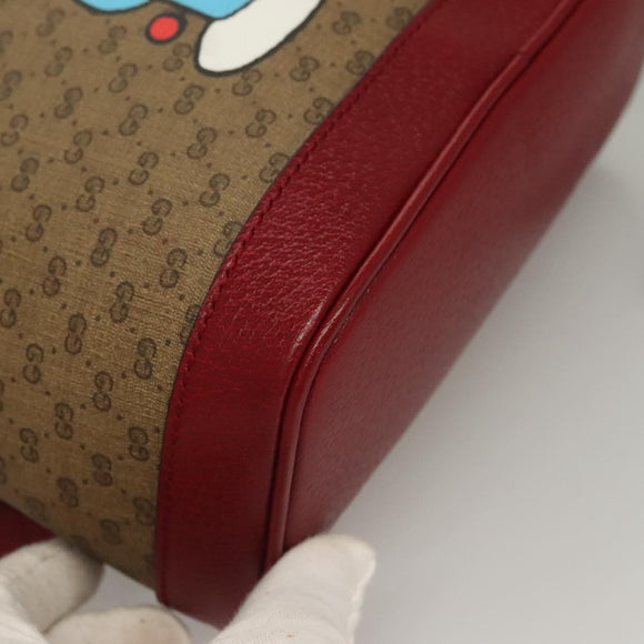 GUCCI Micro GG Supreme Doraemon Backpack PVC Beige Gold 647816 Auth 132976M