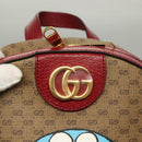 GUCCI Micro GG Supreme Doraemon Backpack PVC Beige Gold 647816 Auth 132976M-17