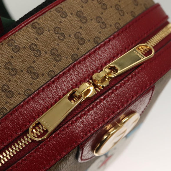 GUCCI Micro GG Supreme Doraemon Backpack PVC Beige Gold 647816 Auth 132976M