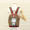 GUCCI Micro GG Supreme Doraemon Backpack PVC Beige Gold 647816 Auth 132976M-26