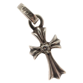 Chrome Hearts Baby fat Pendant Top Double Diamond Ag925 Silver Auth 132980M