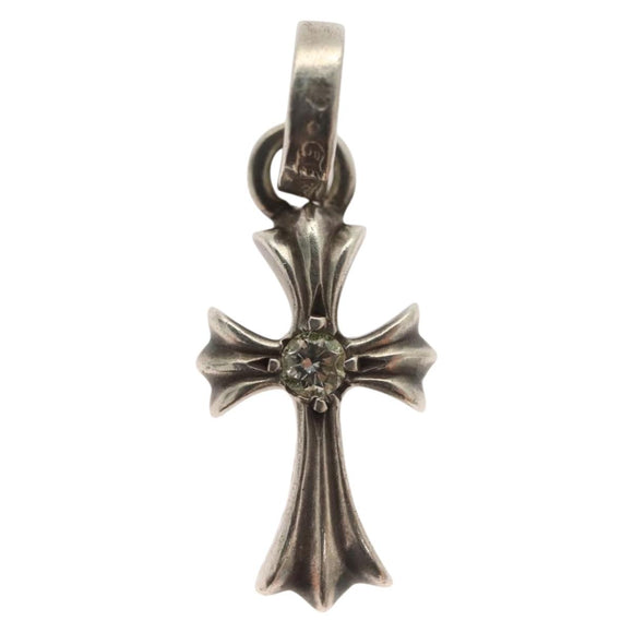Chrome Hearts Baby fat Pendant Top Double Diamond Ag925 Silver Auth 132980M