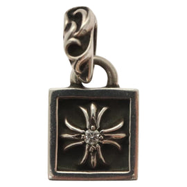 Chrome Hearts Framed CH Plus 1 Diamond Pendant Top Ag925 Silver Auth 132981M - 0