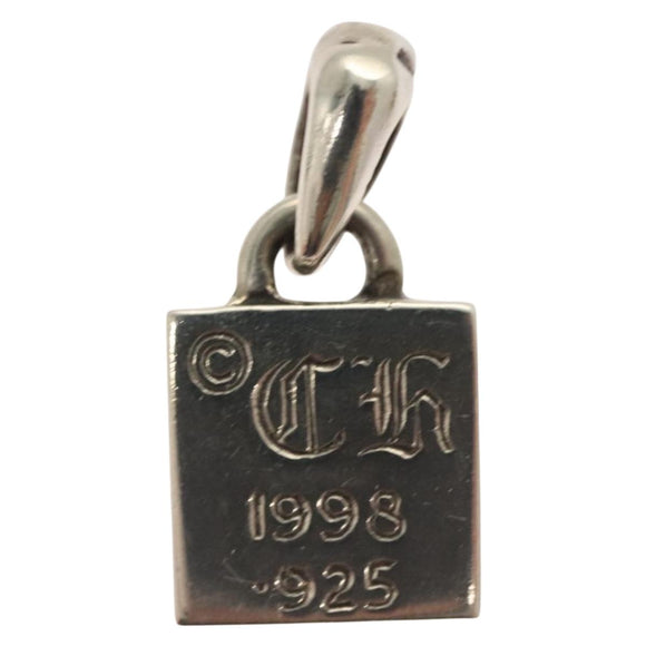 Chrome Hearts Framed CH Plus 1 Diamond Pendant Top Ag925 Silver Auth 132981M