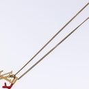 LOUIS VUITTON LVprinted Initials Coral Necklace Metal Gold M68903 Auth 132987M-13