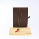 LOUIS VUITTON LVprinted Initials Coral Necklace Metal Gold M68903 Auth 132987M-12