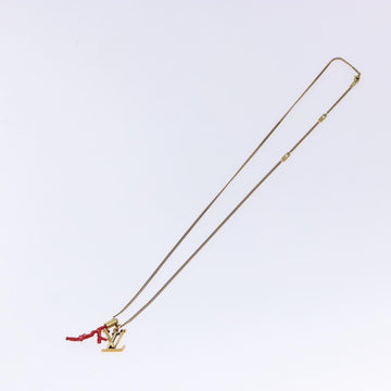 LOUIS VUITTON LVprinted Initials Coral Necklace Metal Gold M68903 Auth 132987M - 0