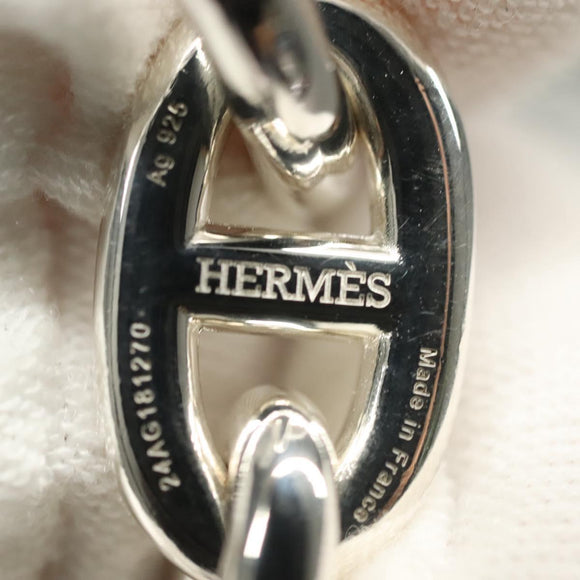 HERMES Chene Dunkle MM Bracelet Ag925 14 Links Silver Auth 132989M