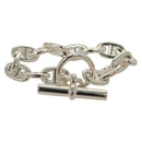 HERMES Chene Dunkle MM Bracelet Ag925 14 Links Silver Auth 132989M-2