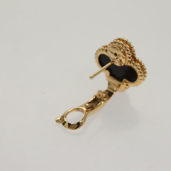 Van Cleef & Arpels Vintage Alhambra Onyx Pierce 18K Gold(750) Gold Auth 132990M