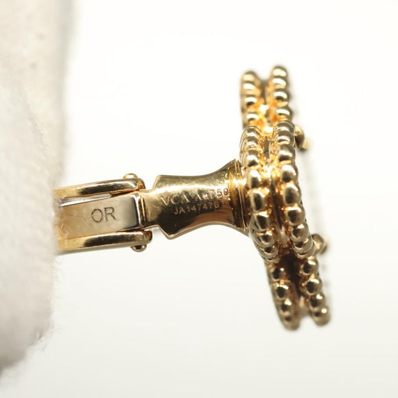 Van Cleef & Arpels Vintage Alhambra Onyx Pierce 18K Gold(750) Gold Auth 132990M