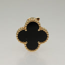 Van Cleef & Arpels Vintage Alhambra Onyx Pierce 18K Gold(750) Gold Auth 132990M-8