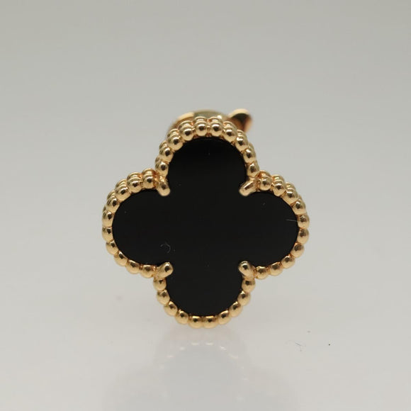 Van Cleef & Arpels Vintage Alhambra Onyx Pierce 18K Gold(750) Gold Auth 132990M
