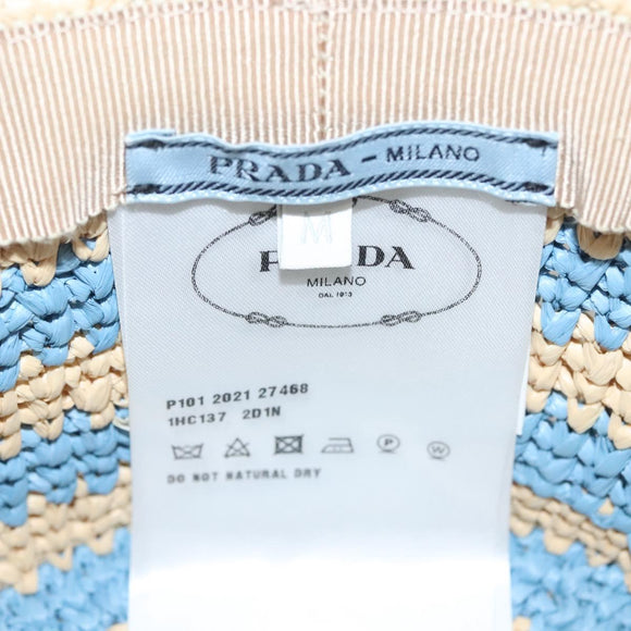 PRADA Bucket Hat Viscose Light Blue 1HC137 Auth 132994M