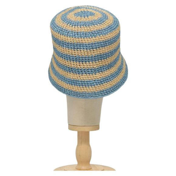 PRADA Bucket Hat Viscose Light Blue 1HC137 Auth 132994M
