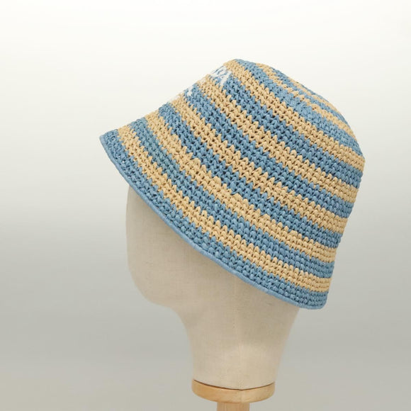 PRADA Bucket Hat Viscose Light Blue 1HC137 Auth 132994M