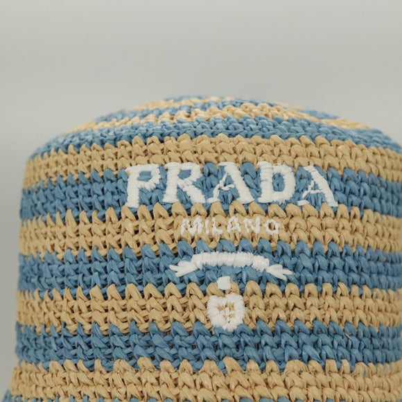 PRADA Bucket Hat Viscose Light Blue 1HC137 Auth 132994M