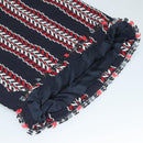 CHANEL Skirt Tweed Navy Red CC Auth 132997M-11