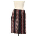 CHANEL Skirt Tweed Navy Red CC Auth 132997M-2