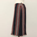 CHANEL Skirt Tweed Navy Red CC Auth 132997M-3