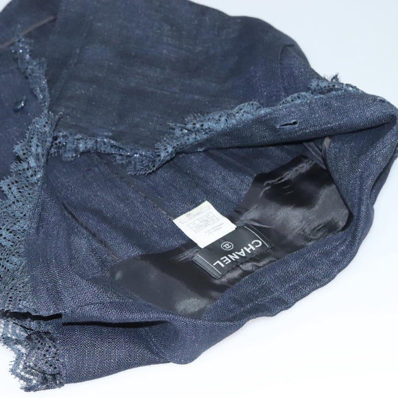 CHANEL Jacket & Pants Set Jacket Denim Blue CC Auth 132998M