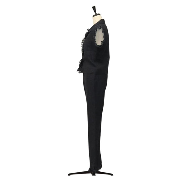 CHANEL Jacket & Pants Set Jacket Denim Blue CC Auth 132998M