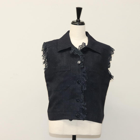 CHANEL Jacket & Pants Set Jacket Denim Blue CC Auth 132998M