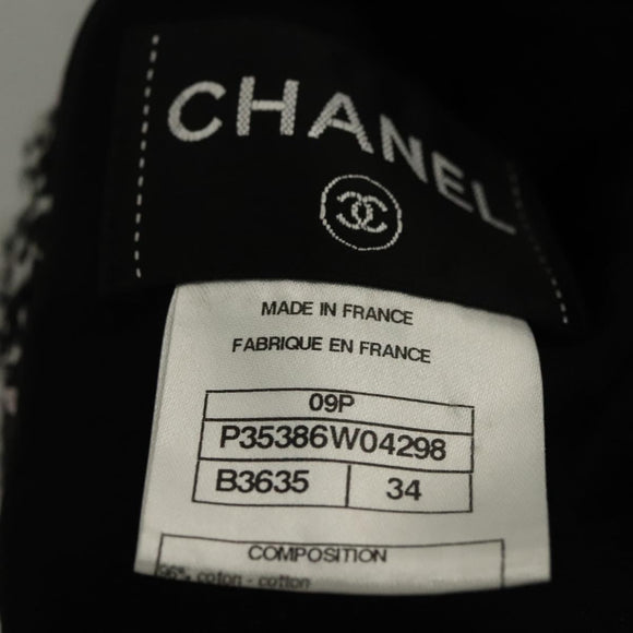 CHANEL One Piece Shirt Tweed Black CC Auth 132999M