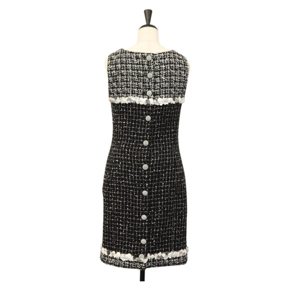 CHANEL One Piece Shirt Tweed Black CC Auth 132999M
