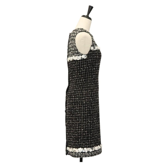CHANEL One Piece Shirt Tweed Black CC Auth 132999M