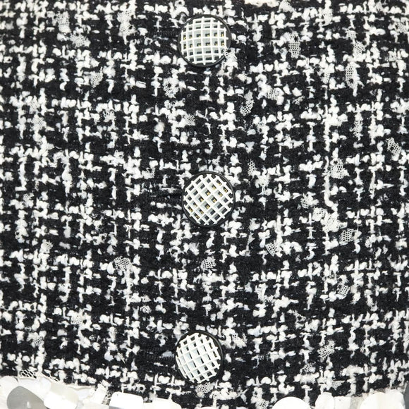 CHANEL One Piece Shirt Tweed Black CC Auth 132999M