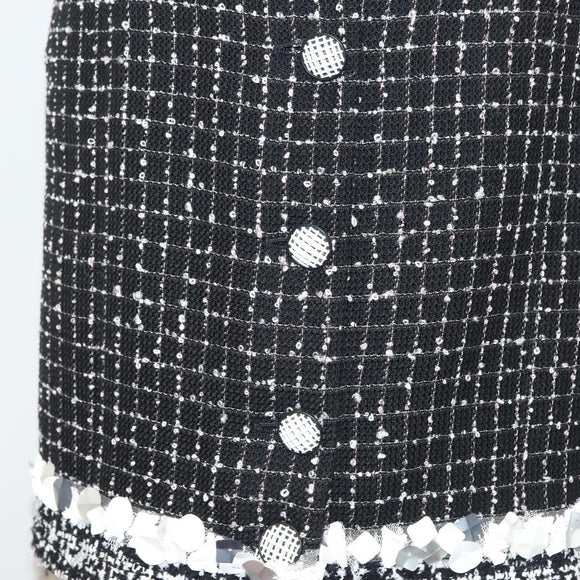 CHANEL One Piece Shirt Tweed Black CC Auth 132999M