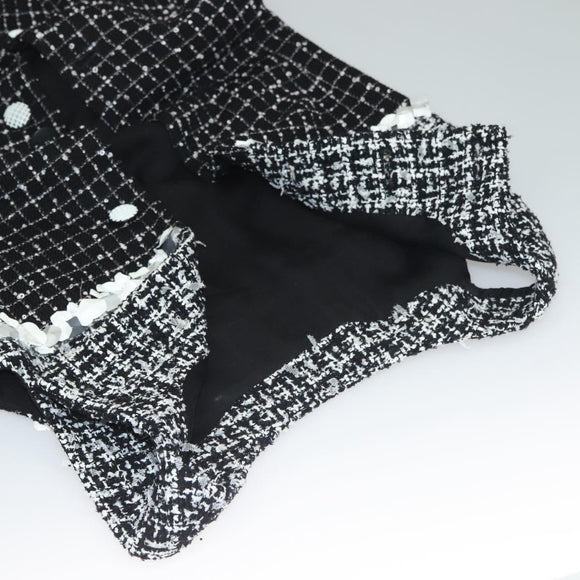 CHANEL One Piece Shirt Tweed Black CC Auth 132999M